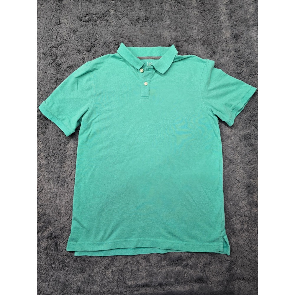 George Mens Short Sleeve Polo Shirt Mint Green Pique Knit Size S 34-36